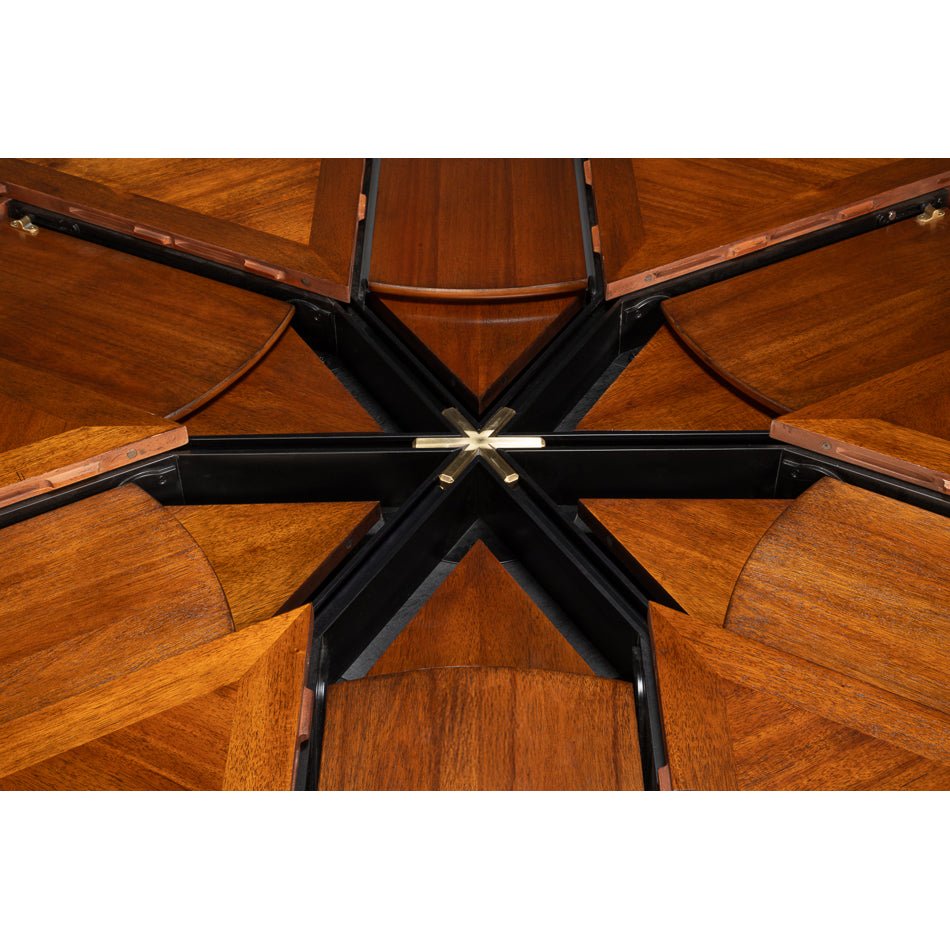 English Round Jupe Dining Table - 84&quot; - English Georgian America