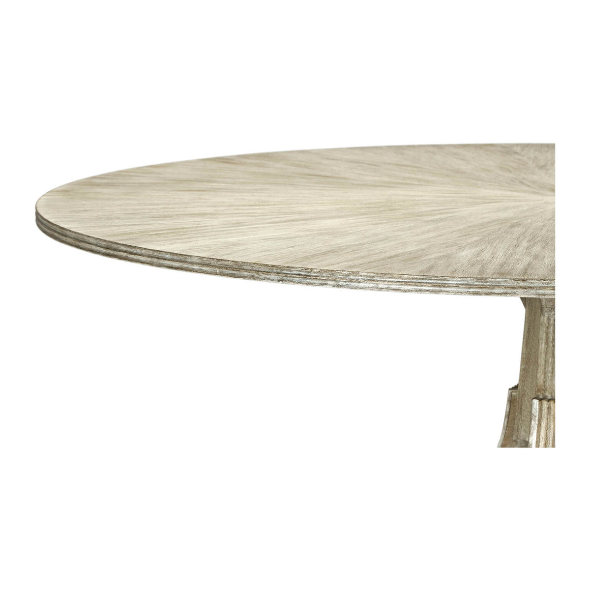 English Round Oak Dining Table - Venetian Silver - English Georgian America