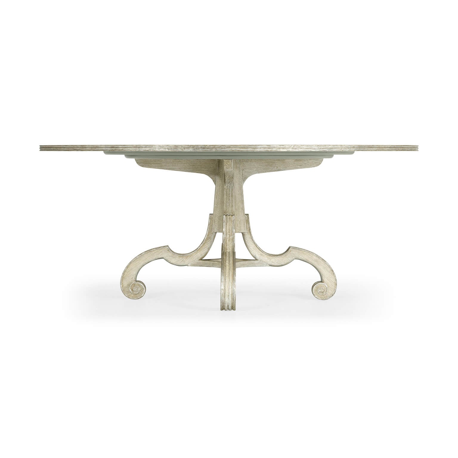 English Round Oak Dining Table - Venetian Silver - English Georgian America