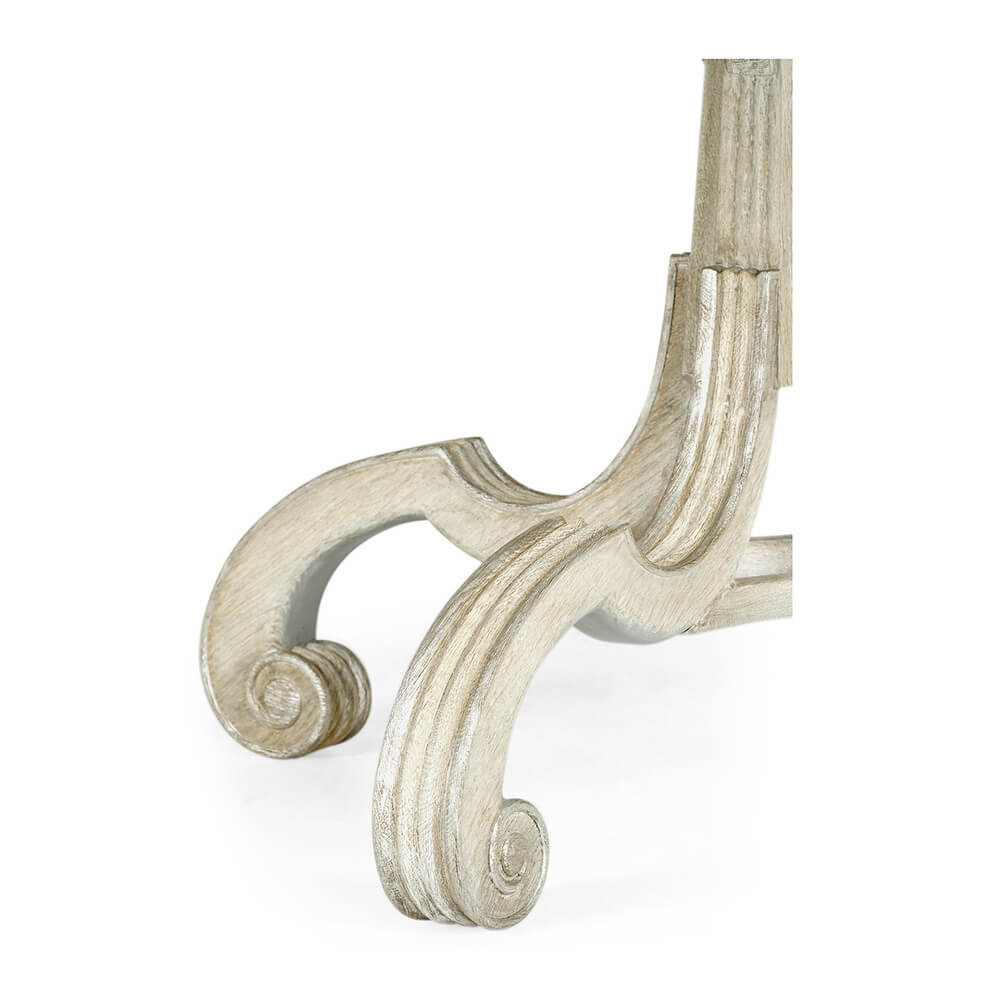 English Round Oak Dining Table - Venetian Silver - English Georgian America