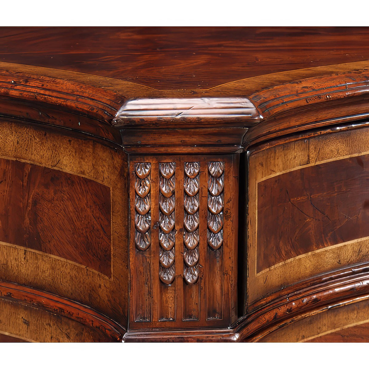English Serpentine Front Sideboard in Mahogany - English Georgian America