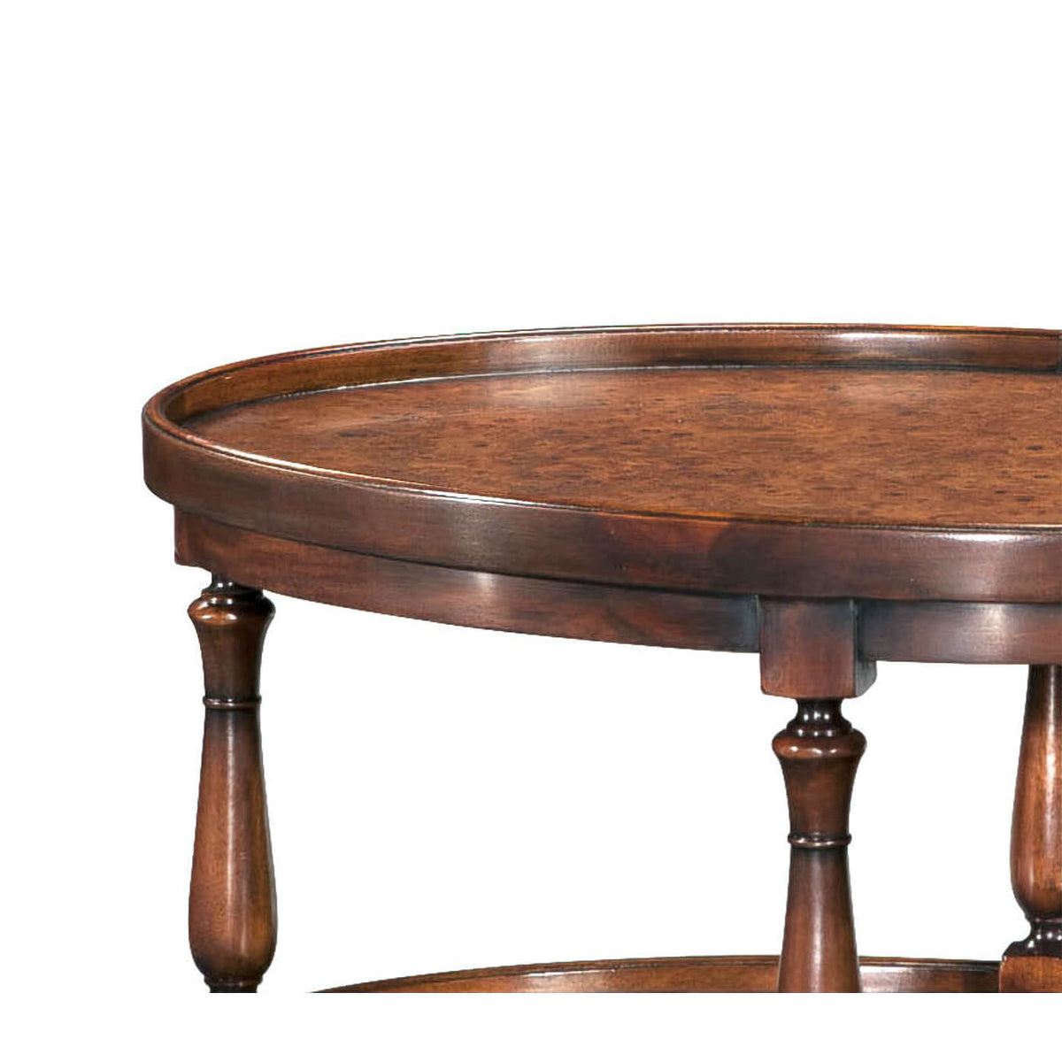 English Three - Tier Oval End Table - English Georgian America