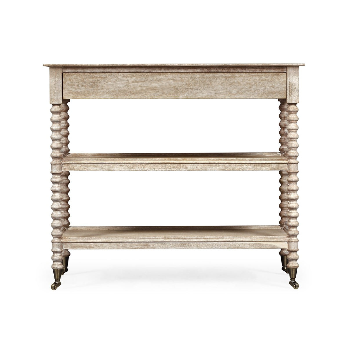 English Three Tier Whitewashed End Table - English Georgian America
