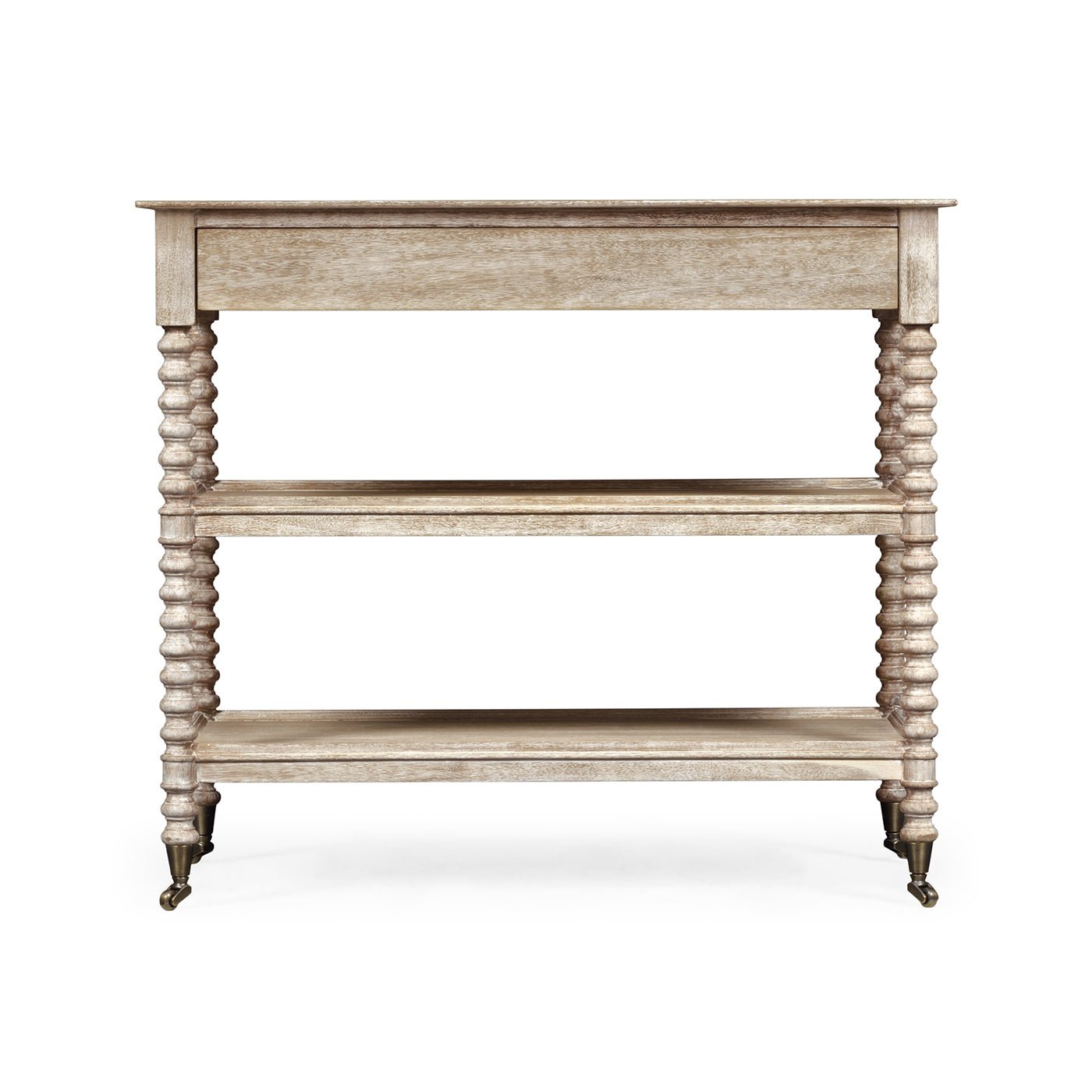 English Three Tier Whitewashed End Table - English Georgian America
