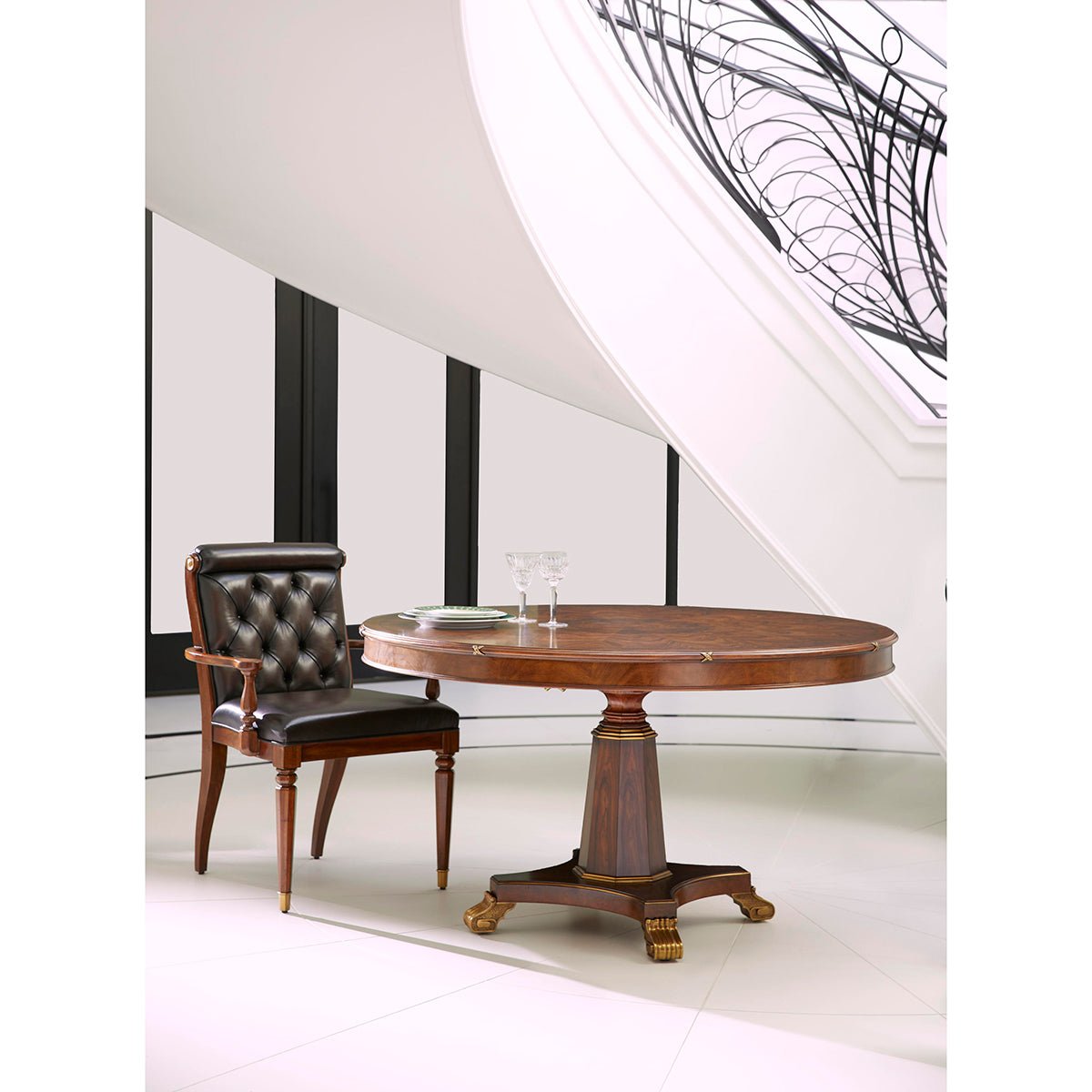 English Traditional Round Dining Table - English Georgian America