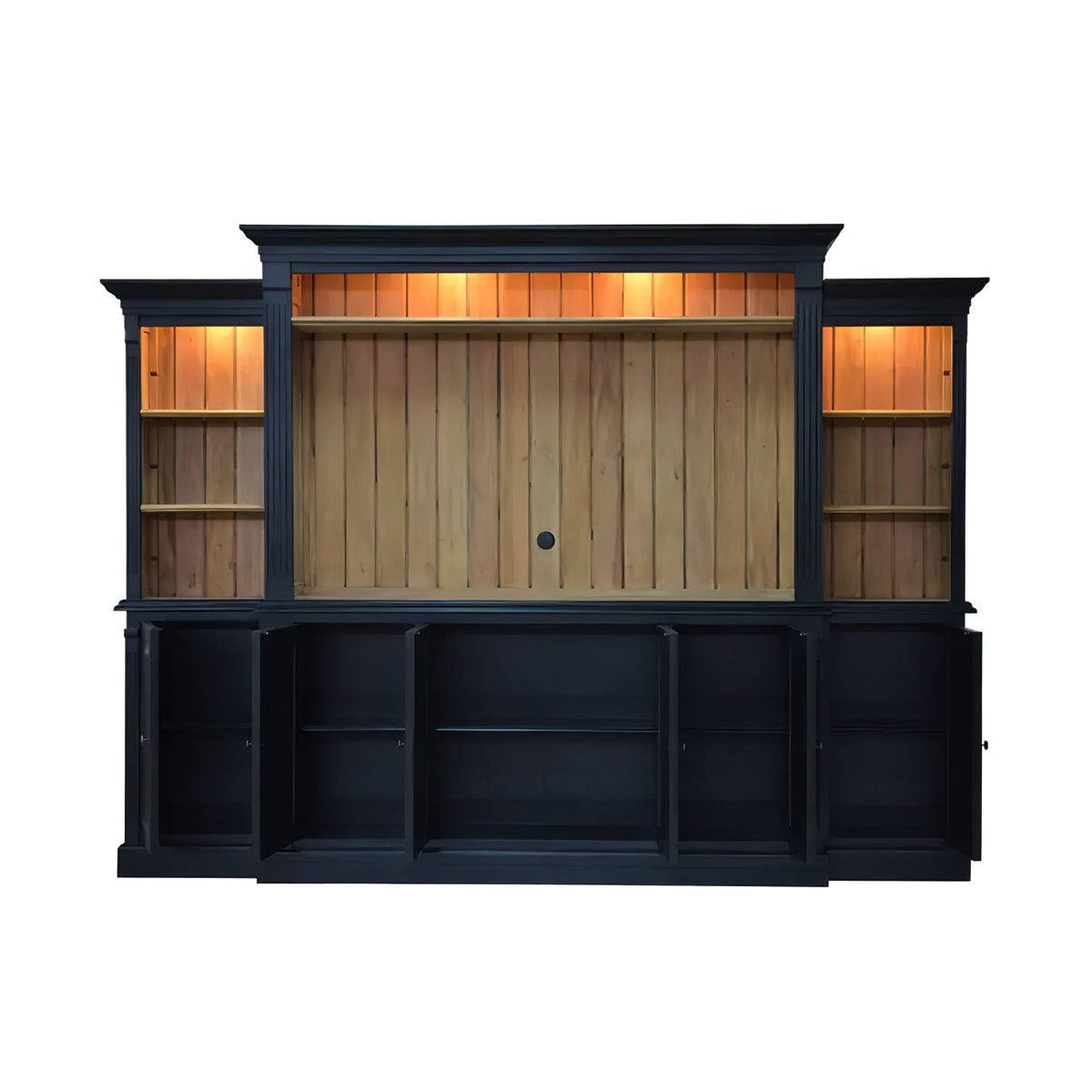 Entertainment Center Wall Unit in Batavia Black - English Georgian America