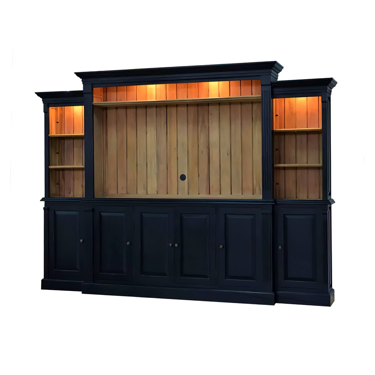 Entertainment Center Wall Unit in Batavia Black - English Georgian America