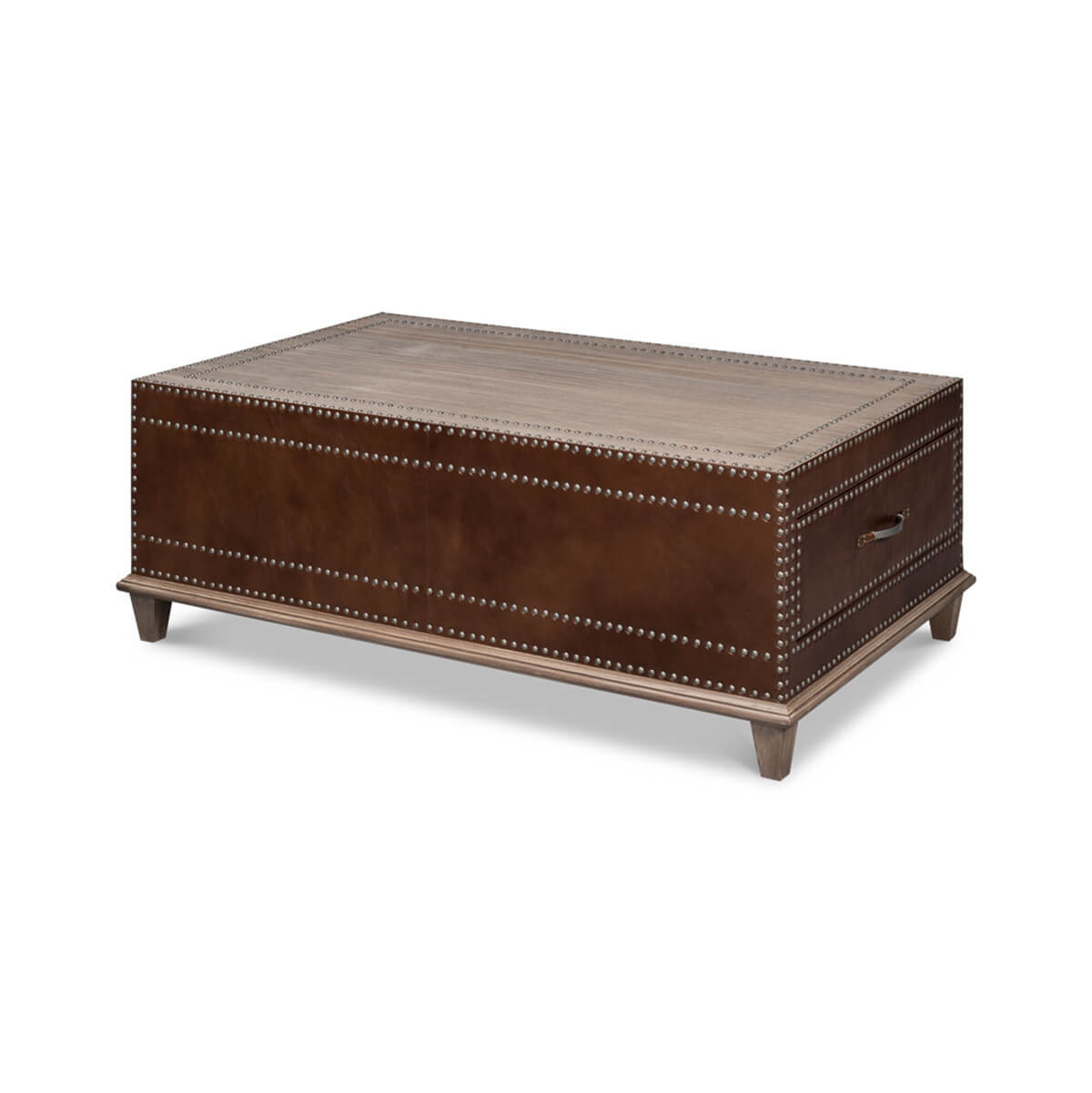 Equestrian Leather Coffee Table - English Georgian America
