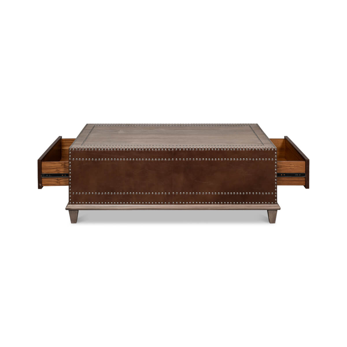 Equestrian Leather Coffee Table - English Georgian America
