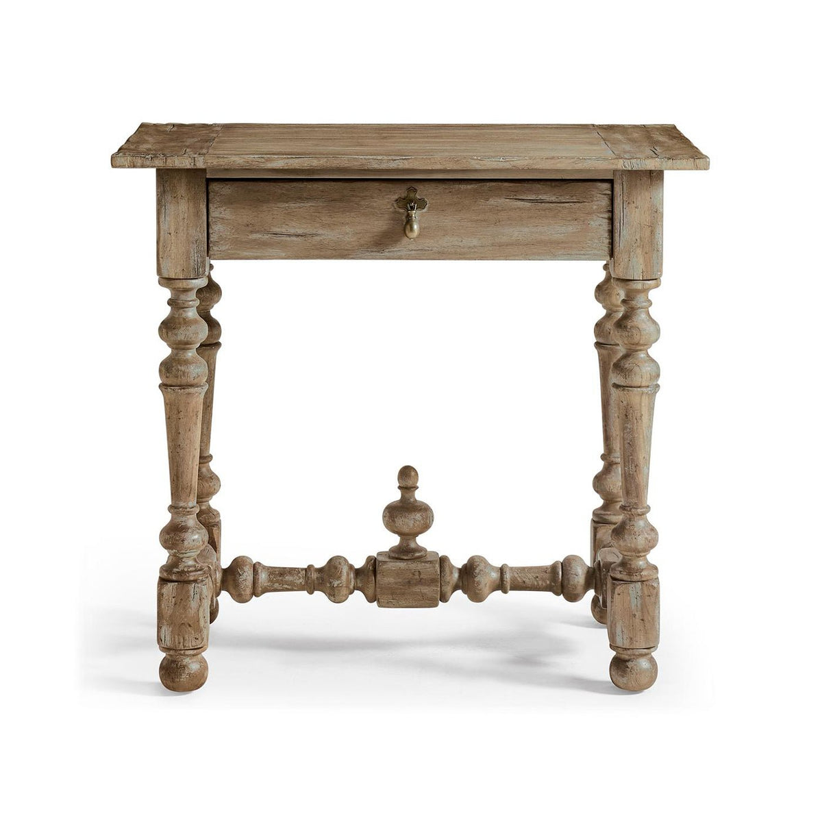 European Farmhouse Turned Leg Nightstand - English Georgian America