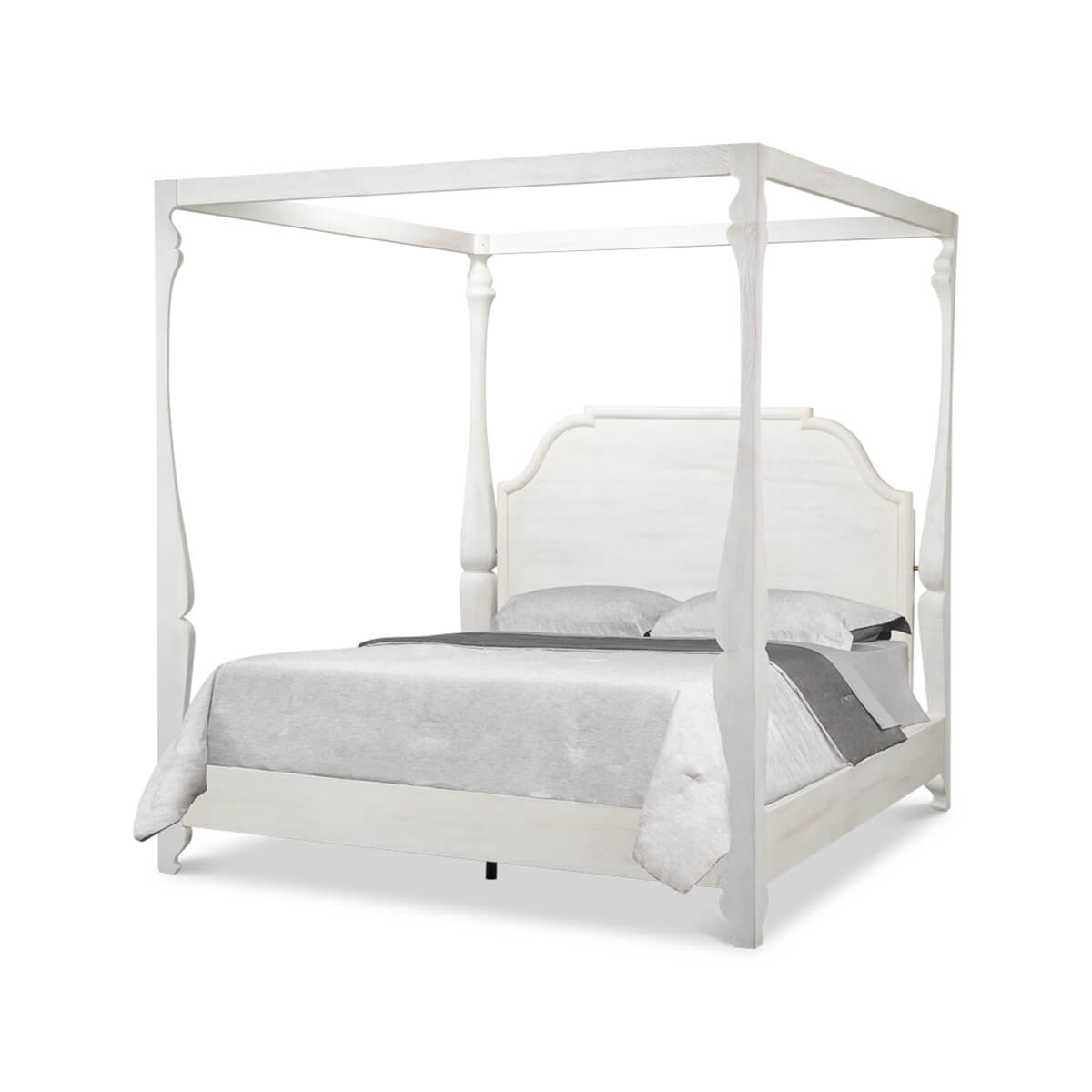 European Style Canopy Bed - Bungalow White - English Georgian America