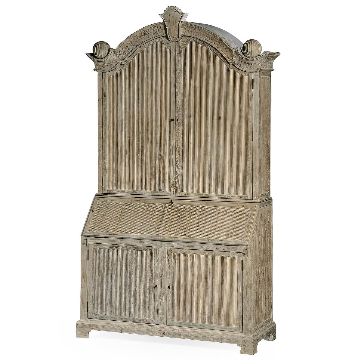 European Whitewashed Secretary Bookcase - English Georgian America