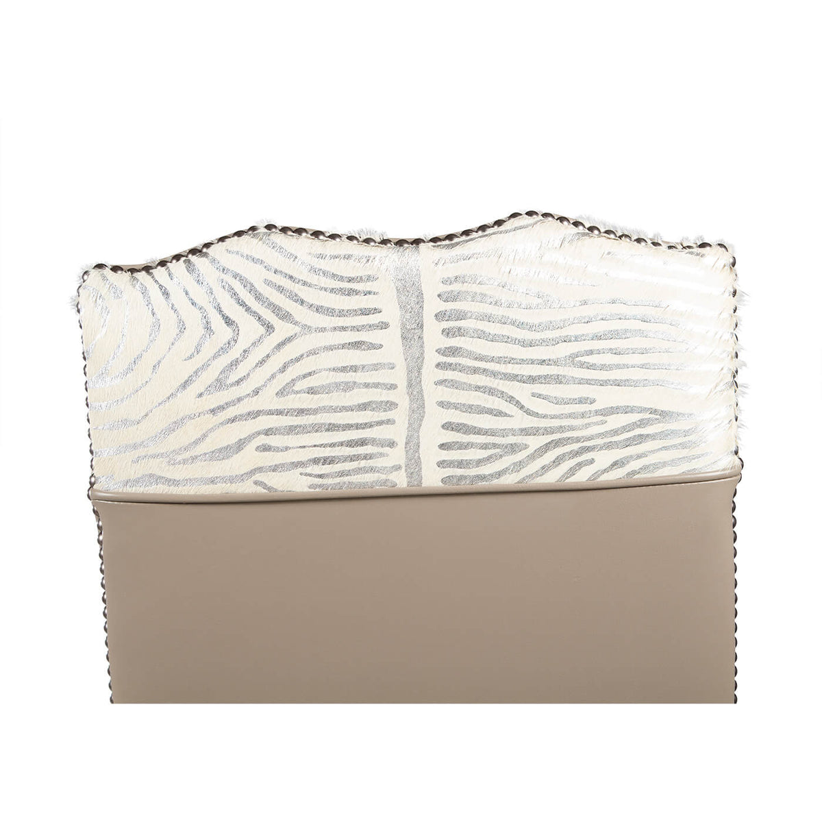 Exotic Silver Leather Office Chair - English Georgian America