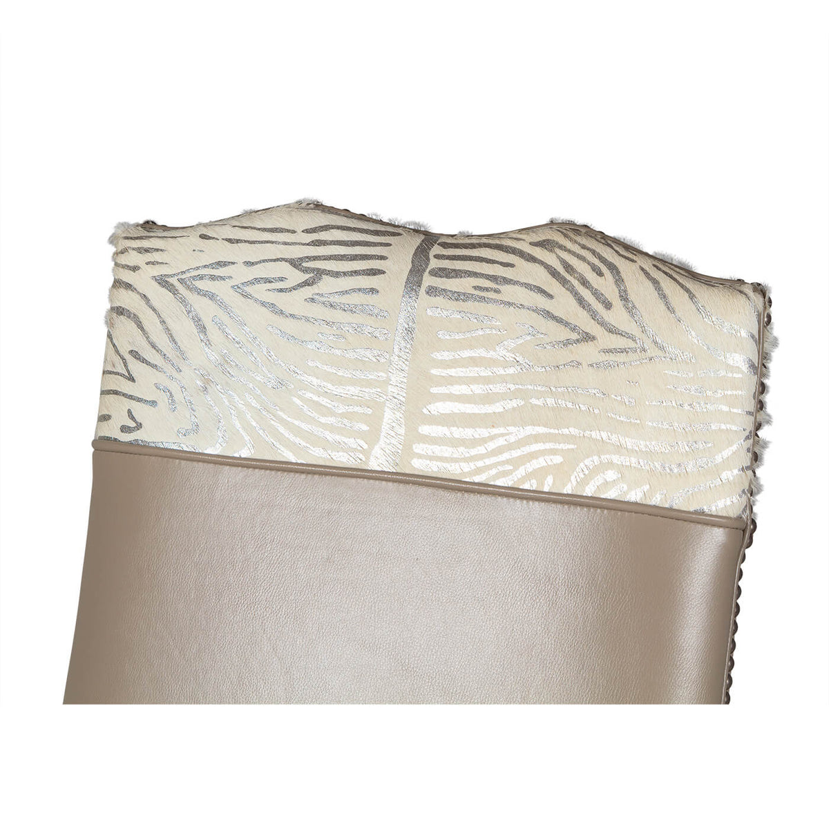 Exotic Silver Leather Office Chair - English Georgian America