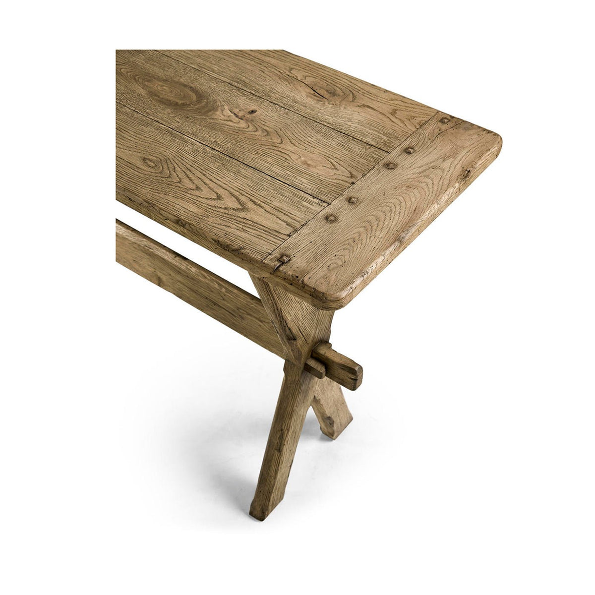 Faded Oak Narrow Solid Wood Console Table - English Georgian America