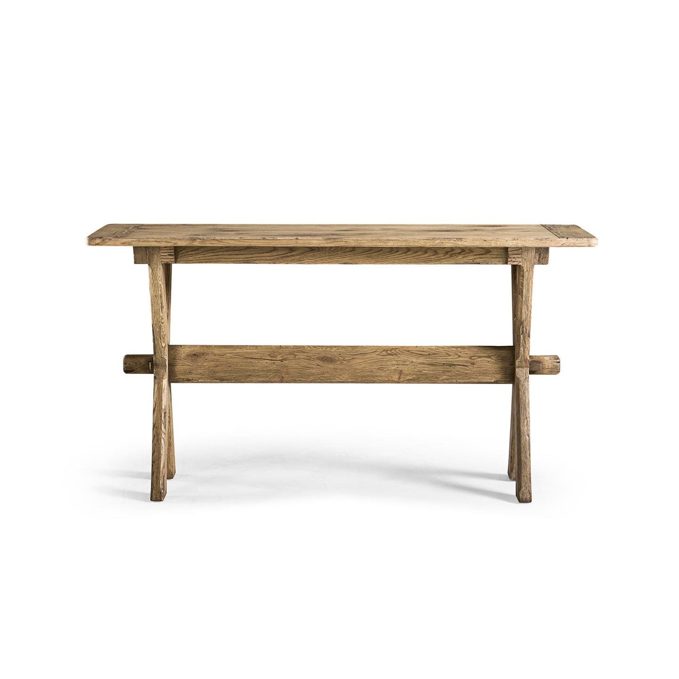 Faded Oak Narrow Solid Wood Console Table - English Georgian America