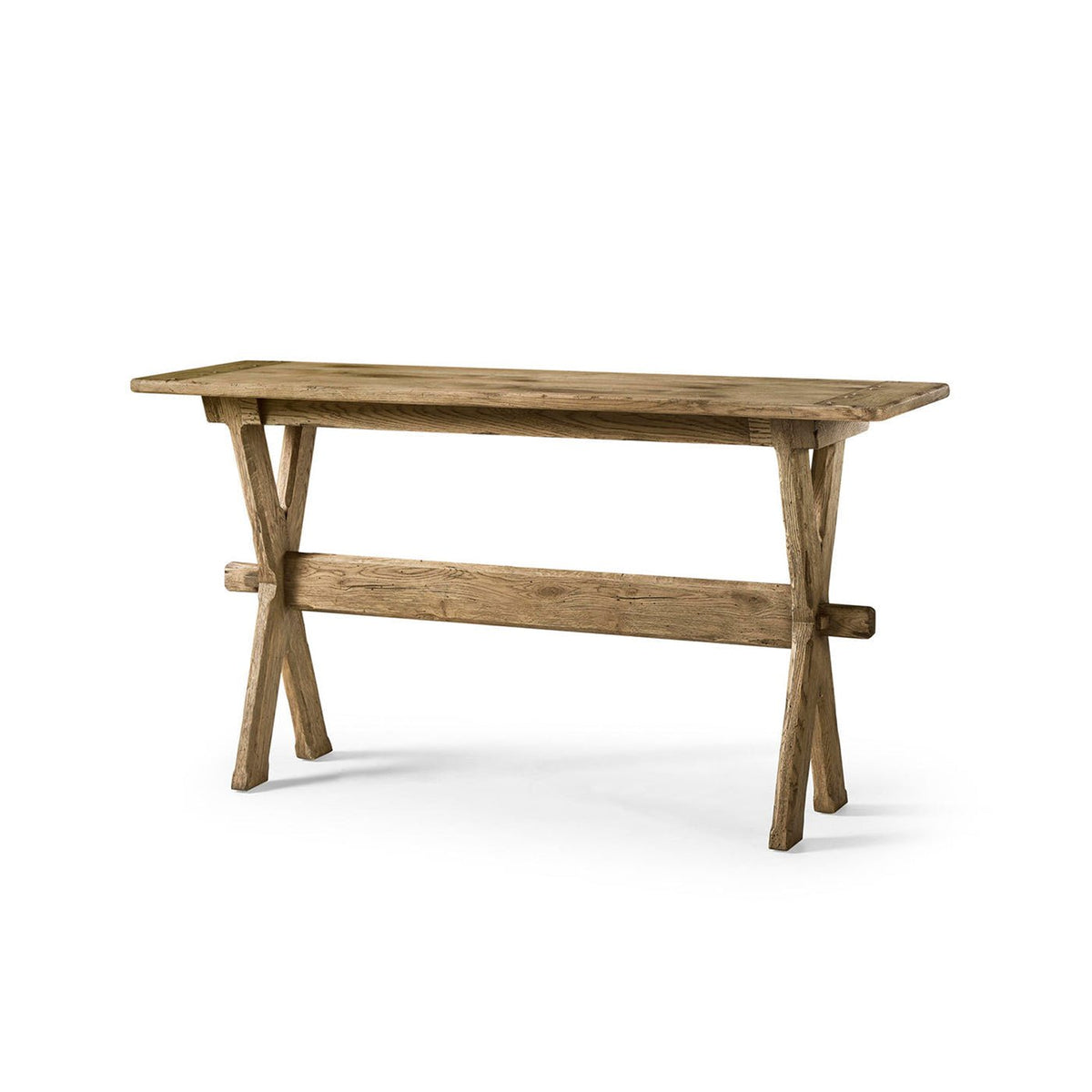Faded Oak Narrow Solid Wood Console Table - English Georgian America