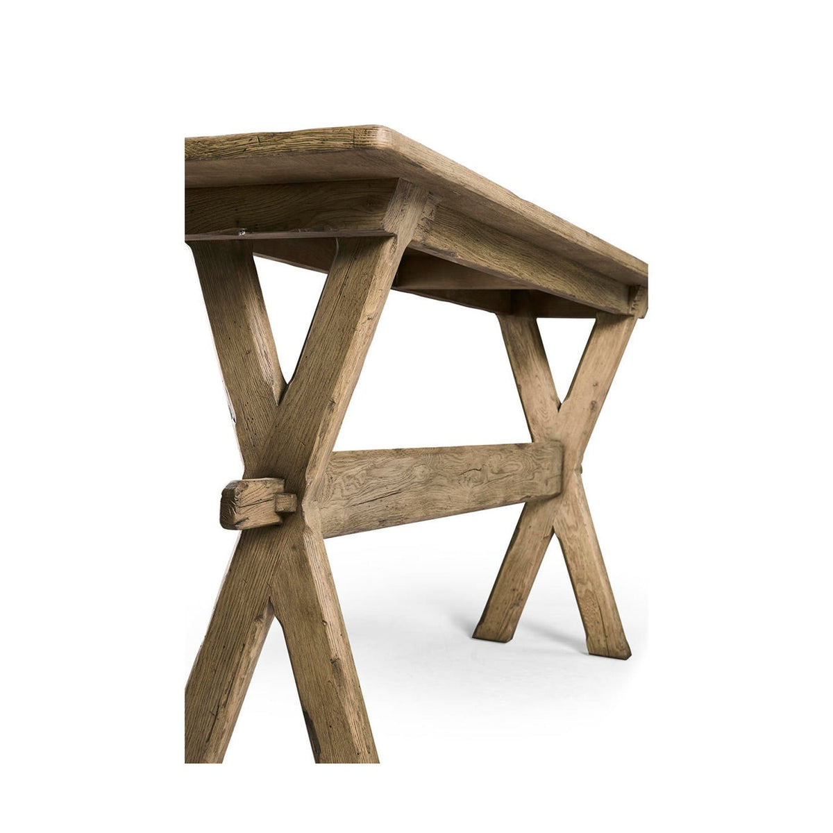 Faded Oak Narrow Solid Wood Console Table - English Georgian America