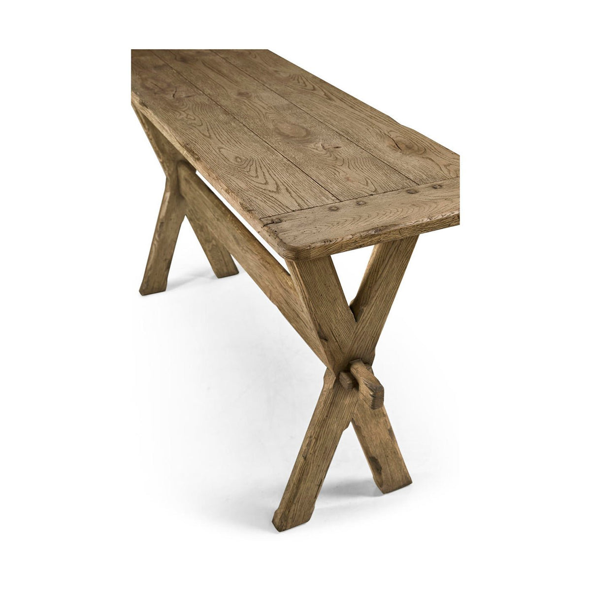 Faded Oak Narrow Solid Wood Console Table - English Georgian America