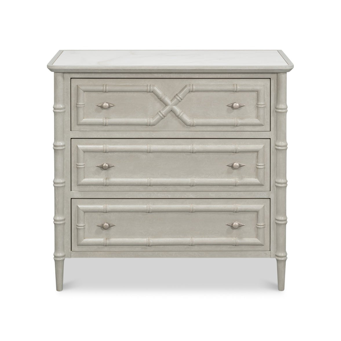 Faux Bamboo 3 - Drawer Chest - English Georgian America