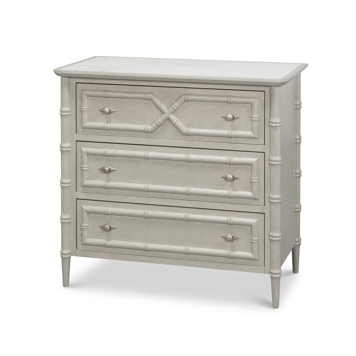 Faux Bamboo 3 - Drawer Chest - English Georgian America