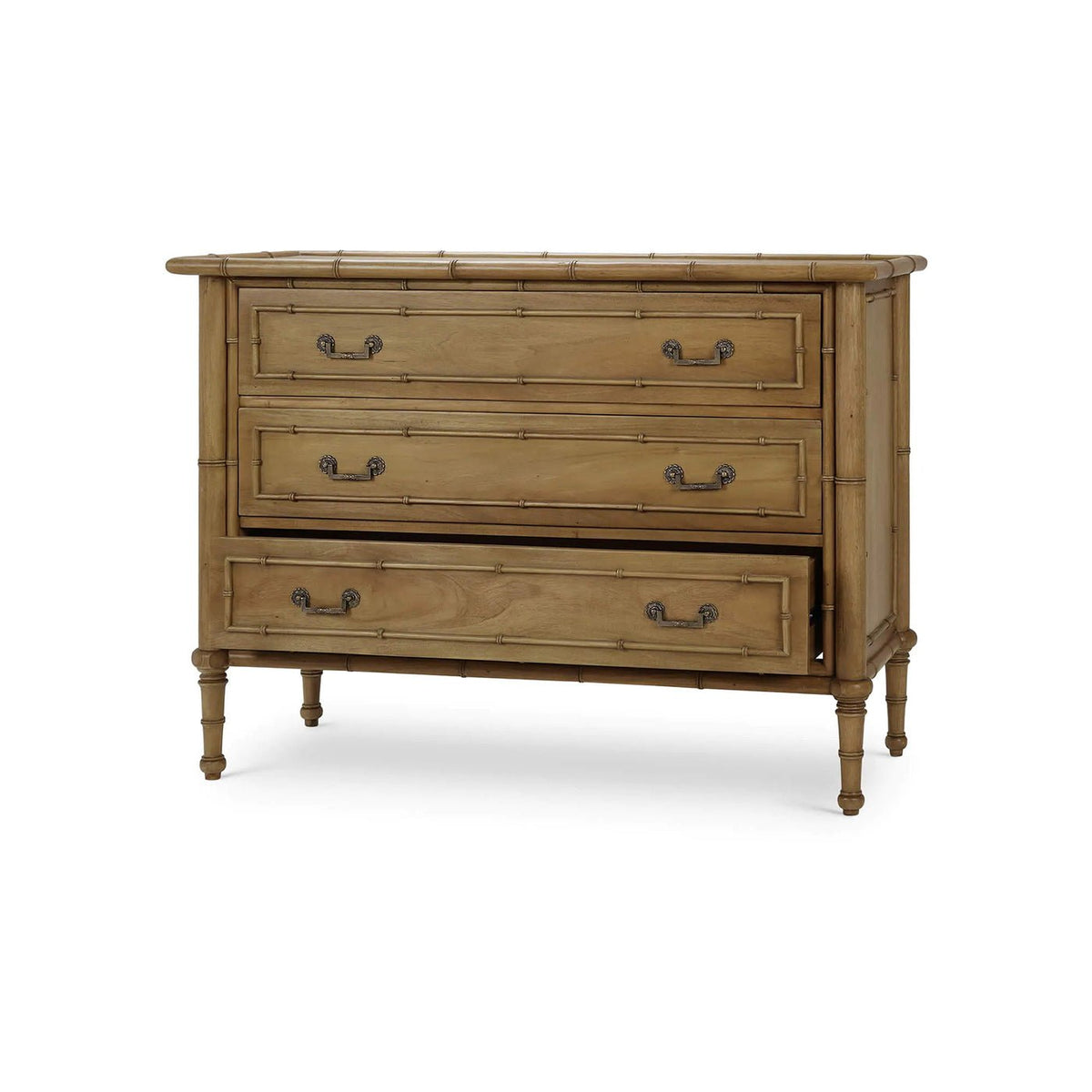 Faux Bamboo Three Drawer Chest - English Georgian America