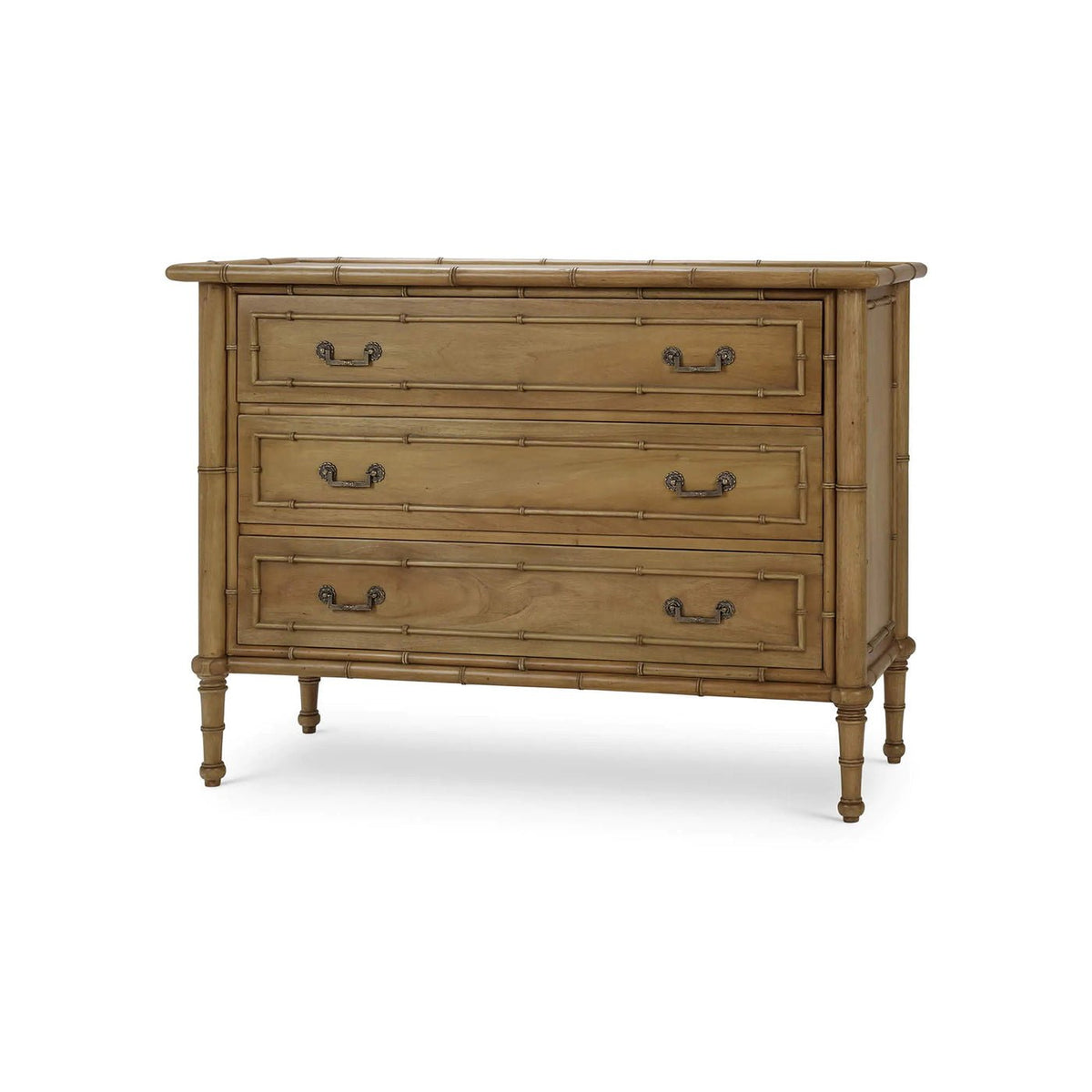 Faux Bamboo Three Drawer Chest - English Georgian America
