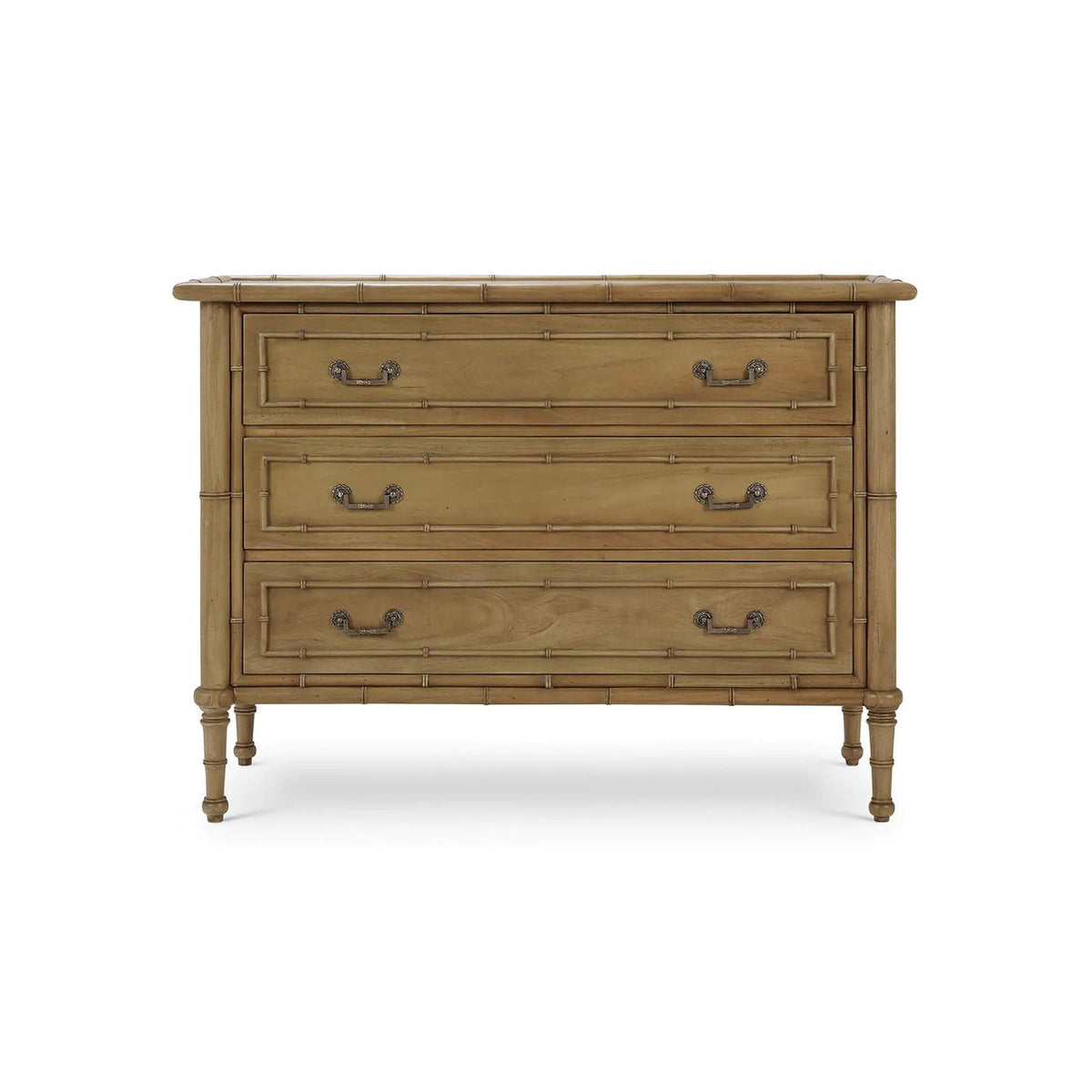Faux Bamboo Three Drawer Chest - English Georgian America