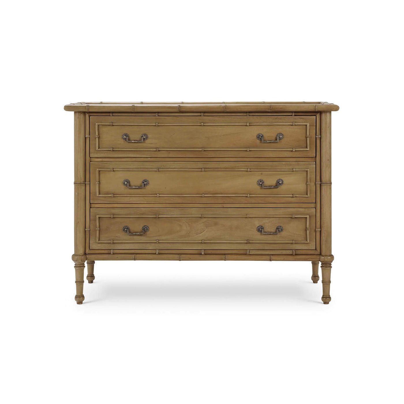 Faux Bamboo Three Drawer Chest - English Georgian America
