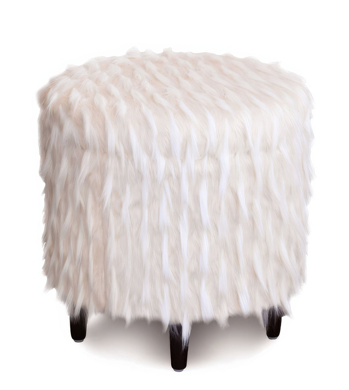 Faux Fur Shoe Storage Ottoman - English Georgian America