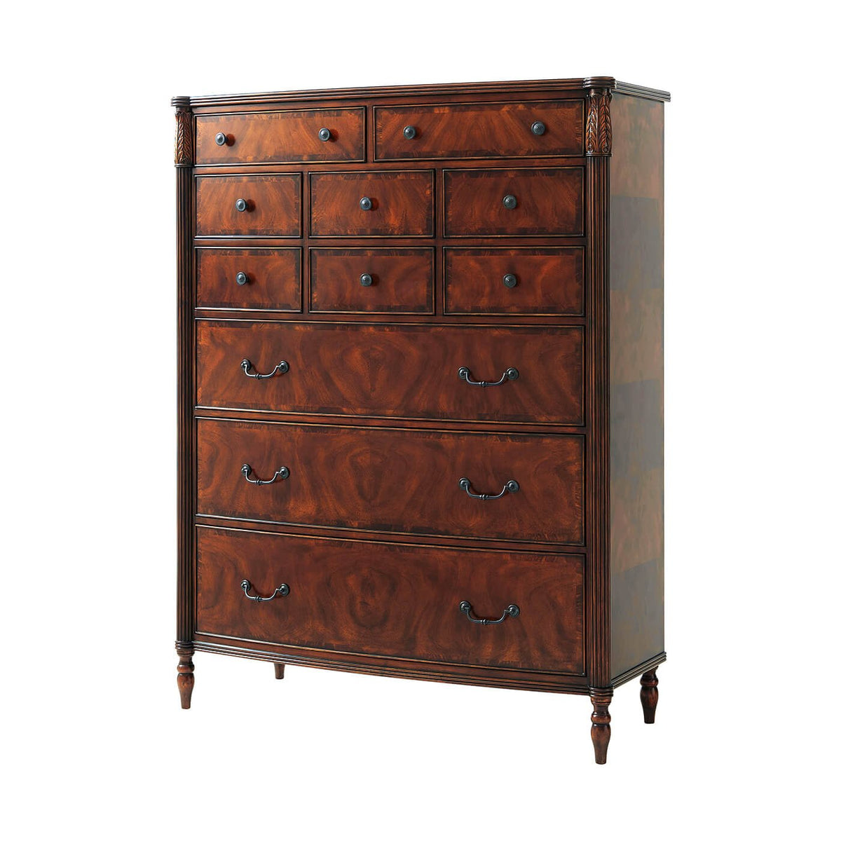 Federal Mahogany Tall Gentleman&#39;s Chest - English Georgian America