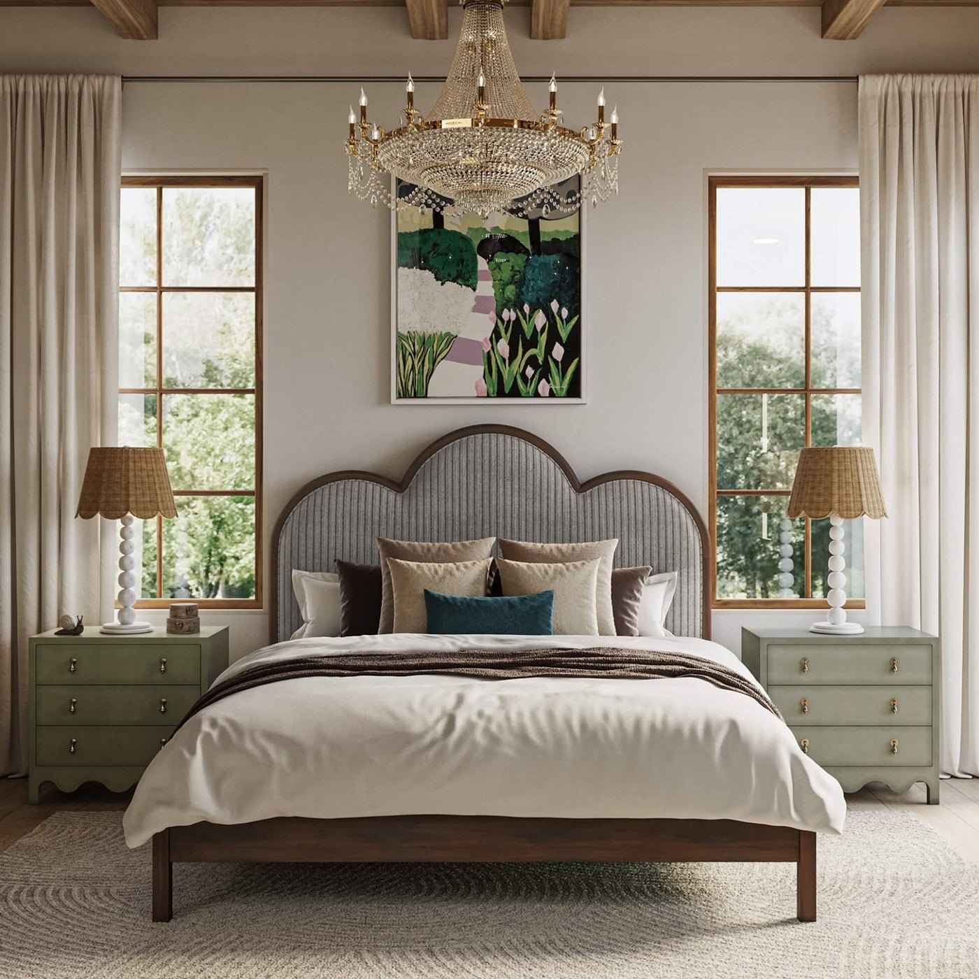 Fennel Green Bedside Chest - English Georgian America