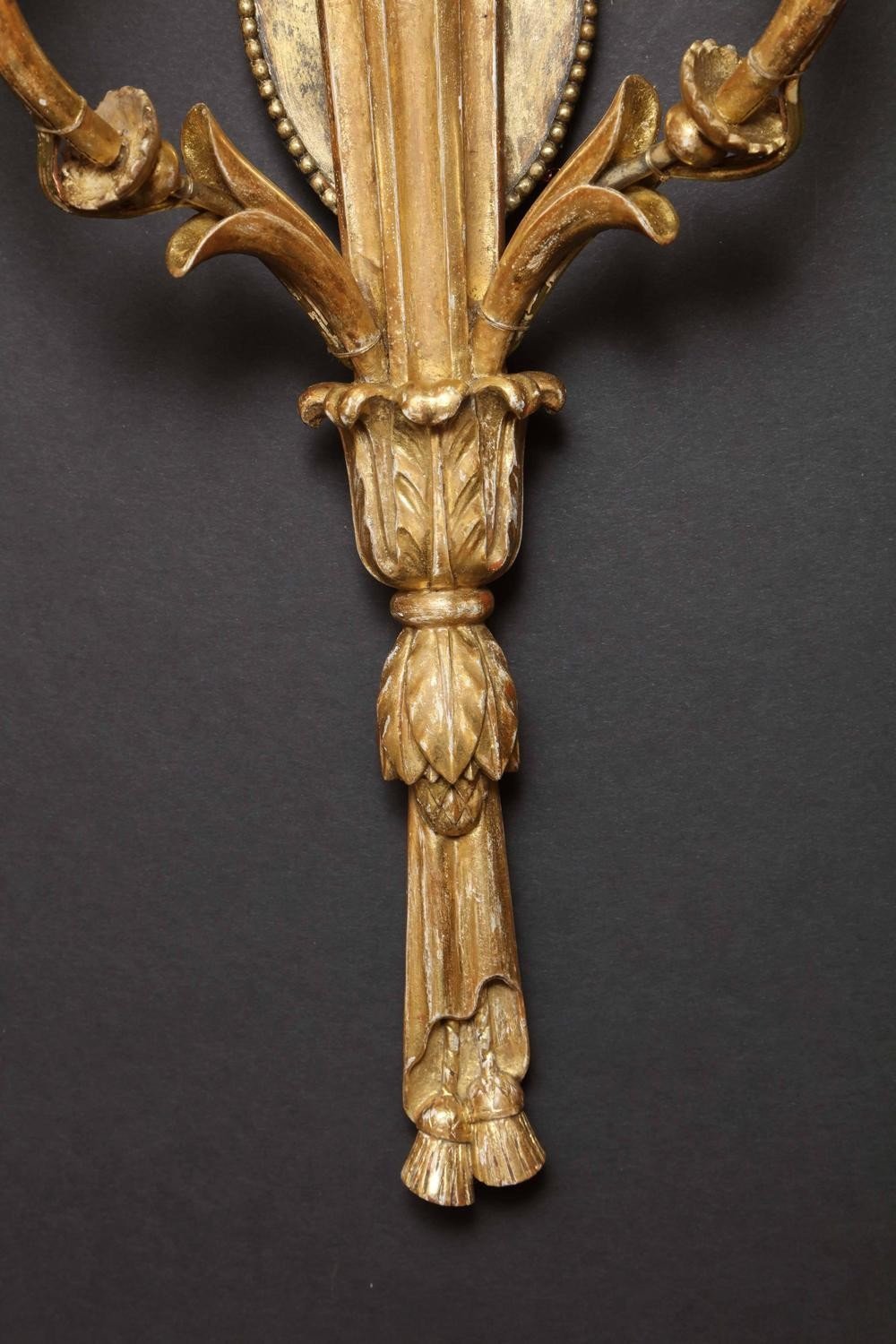 Fine Carved Giltwood Sconces - English Georgian America