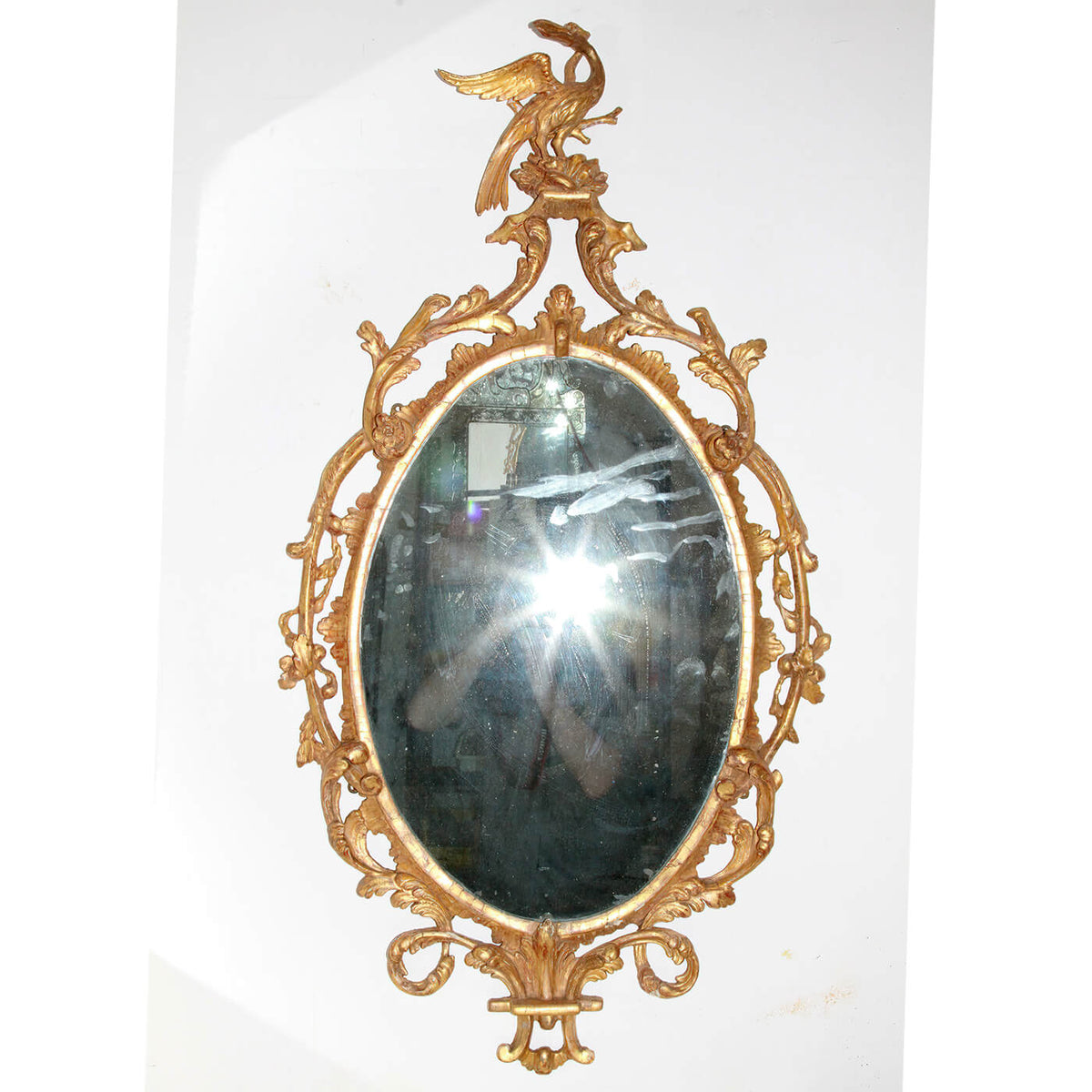 Fine George III Oval Gilt Mirror - English Georgian America