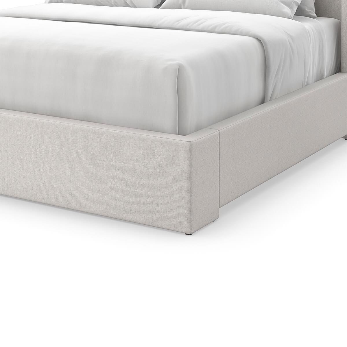 Flared Modern Fully Upholstered Queen Bed - Light - English Georgian America