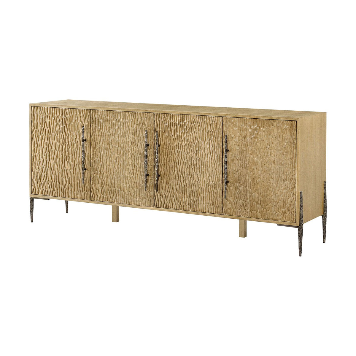 Four Door Organic Modern Media Cabinet - English Georgian America