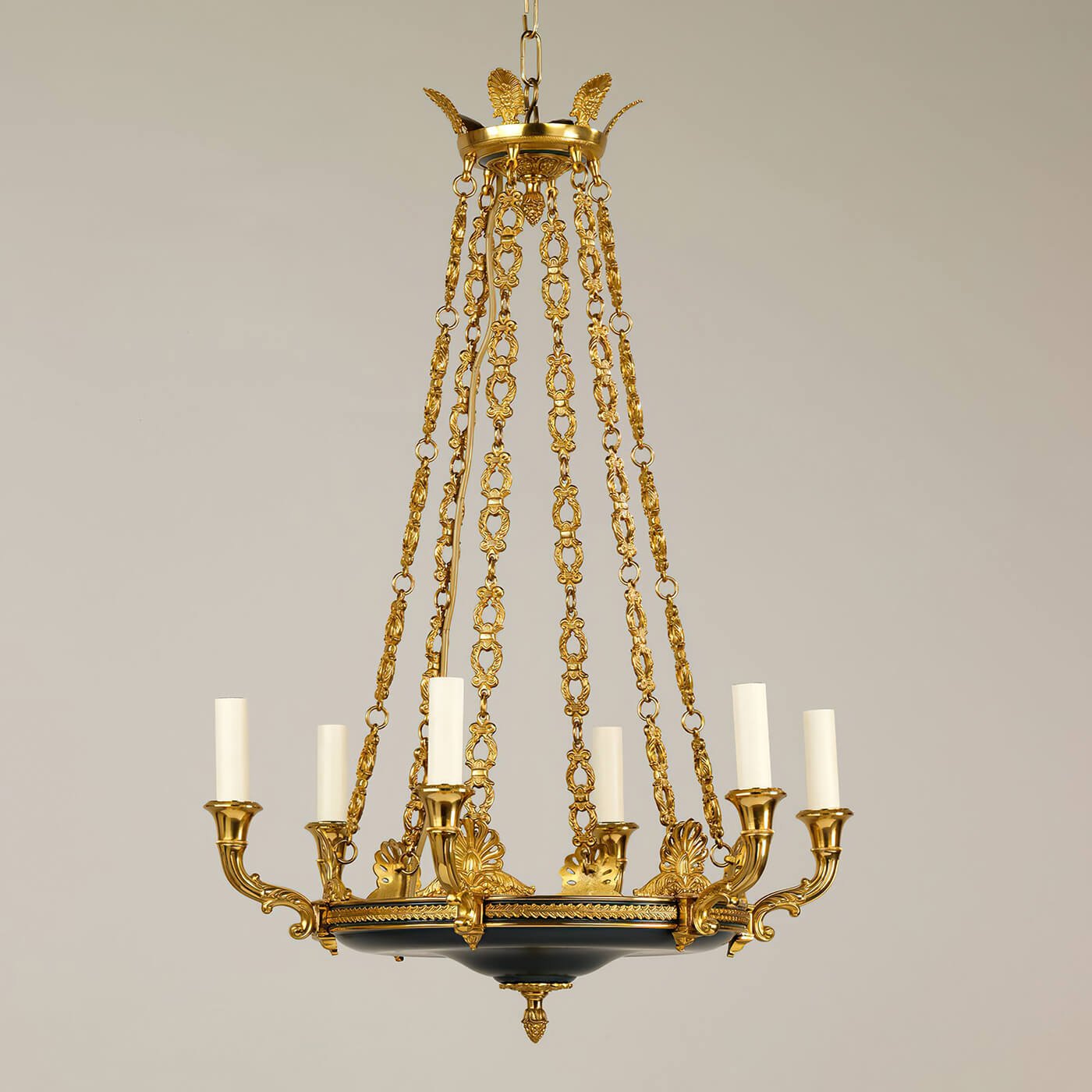 Francois Empire Six Light Chandelier - English Georgian America