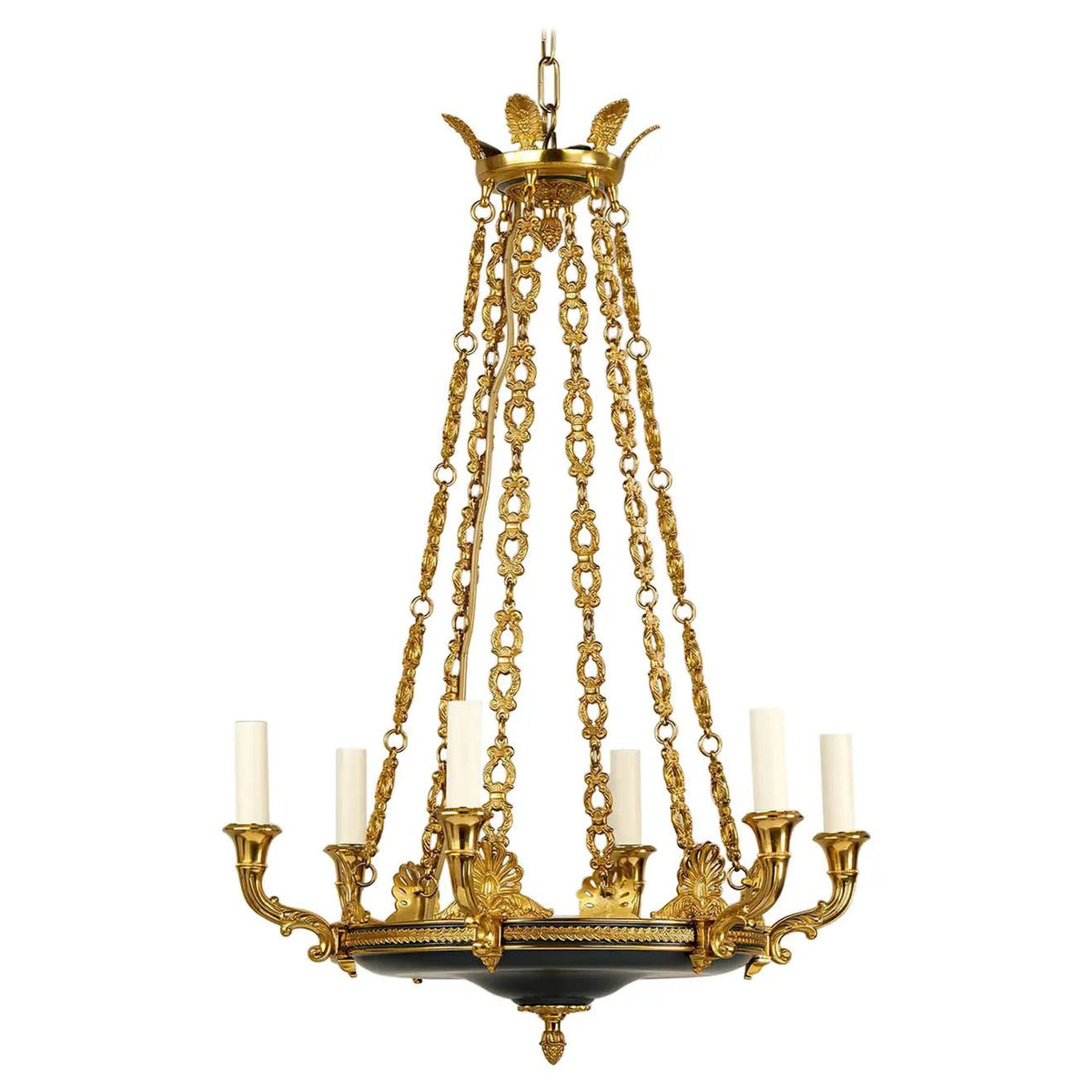 Francois Empire Six Light Chandelier - English Georgian America