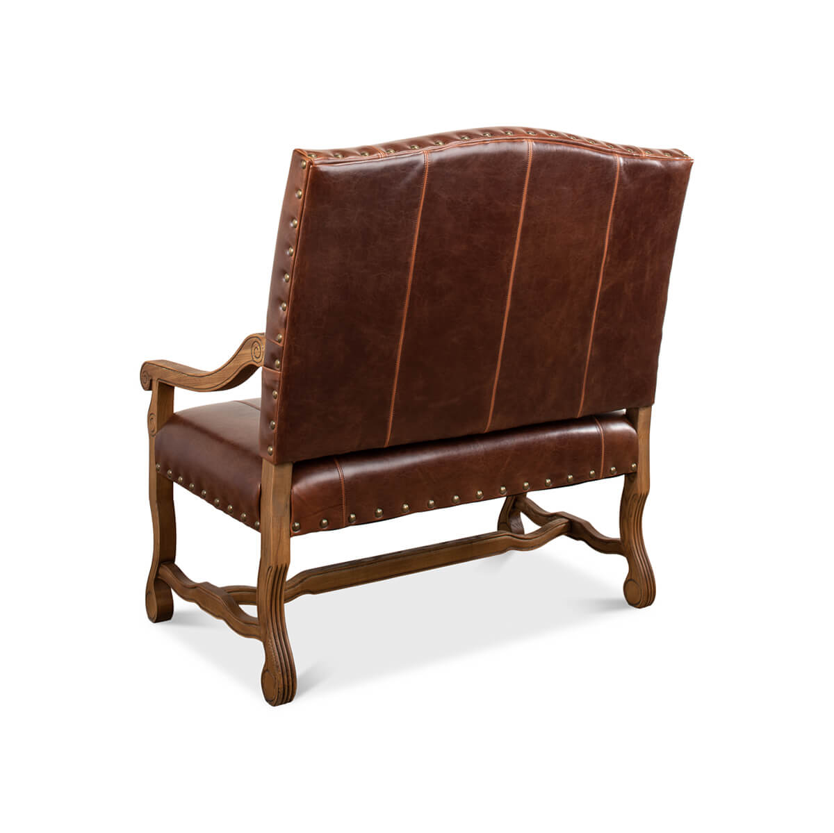 French 18th Century Style Leather Settee - English Georgian America