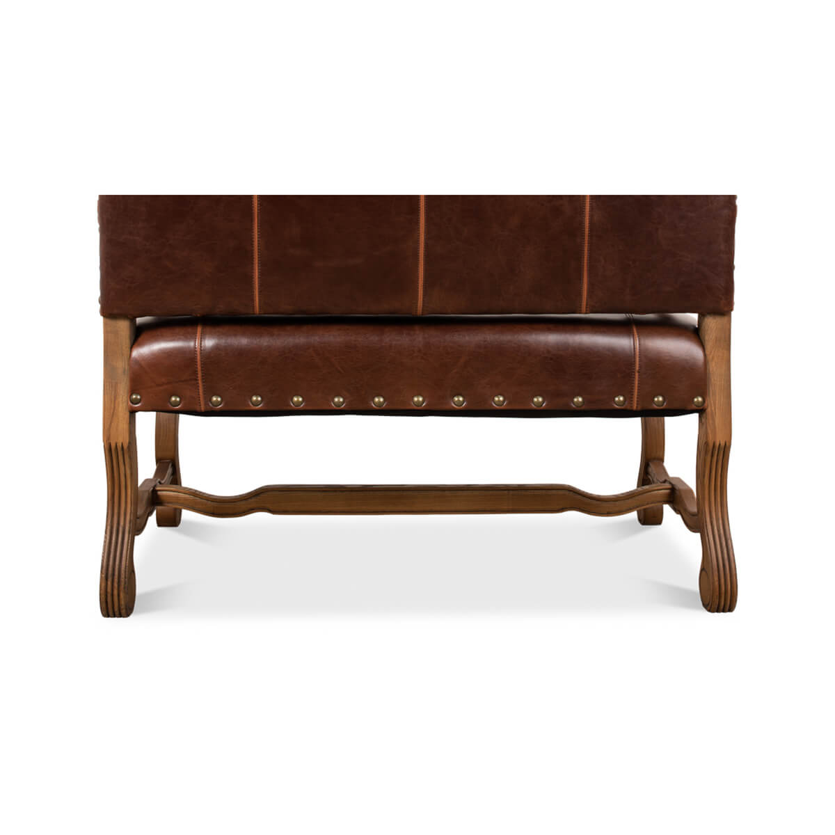 French 18th Century Style Leather Settee - English Georgian America