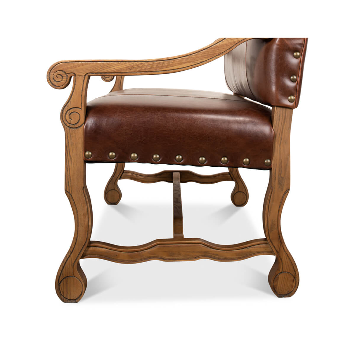 French 18th Century Style Leather Settee - English Georgian America