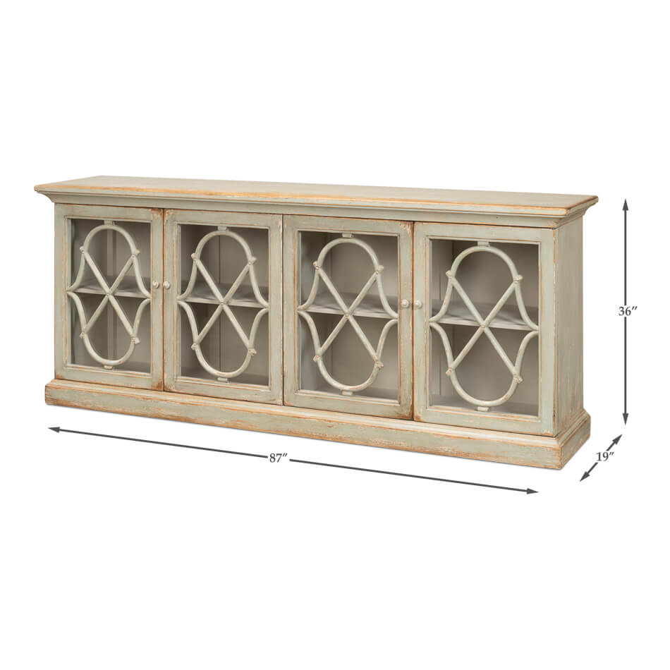 French Antique Sage Credenza - English Georgian America