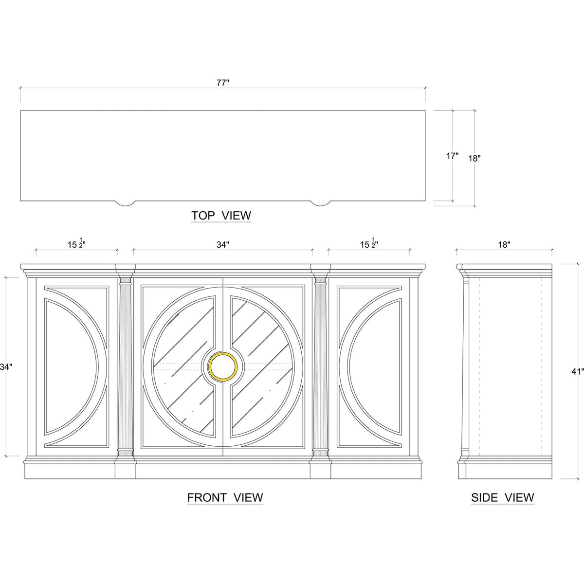 French Art Deco Credenza - English Georgian America