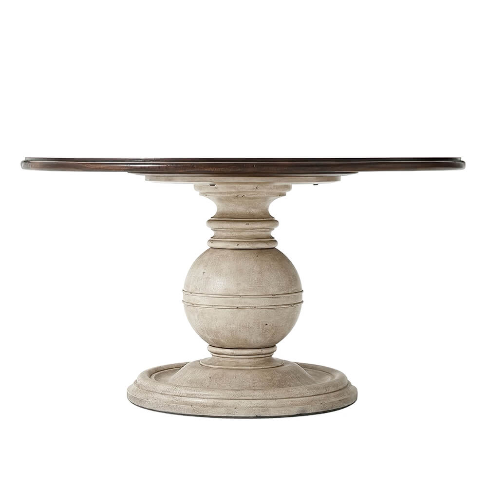 French Art Deco Round Pedestal Dining Table - English Georgian America