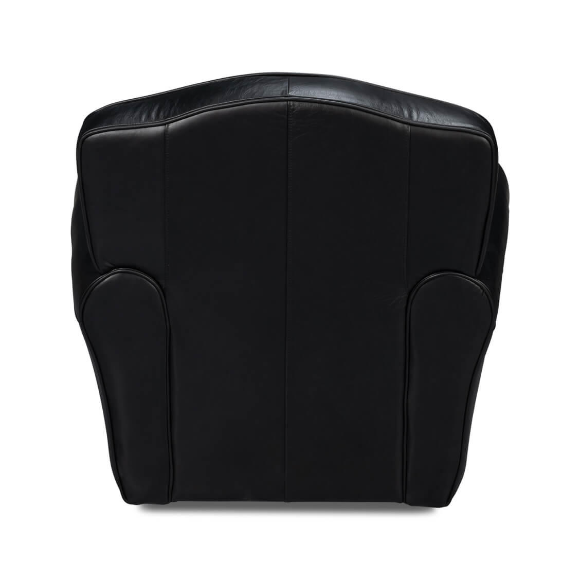 French Art Deco Style Black Leather Club Chair - English Georgian America