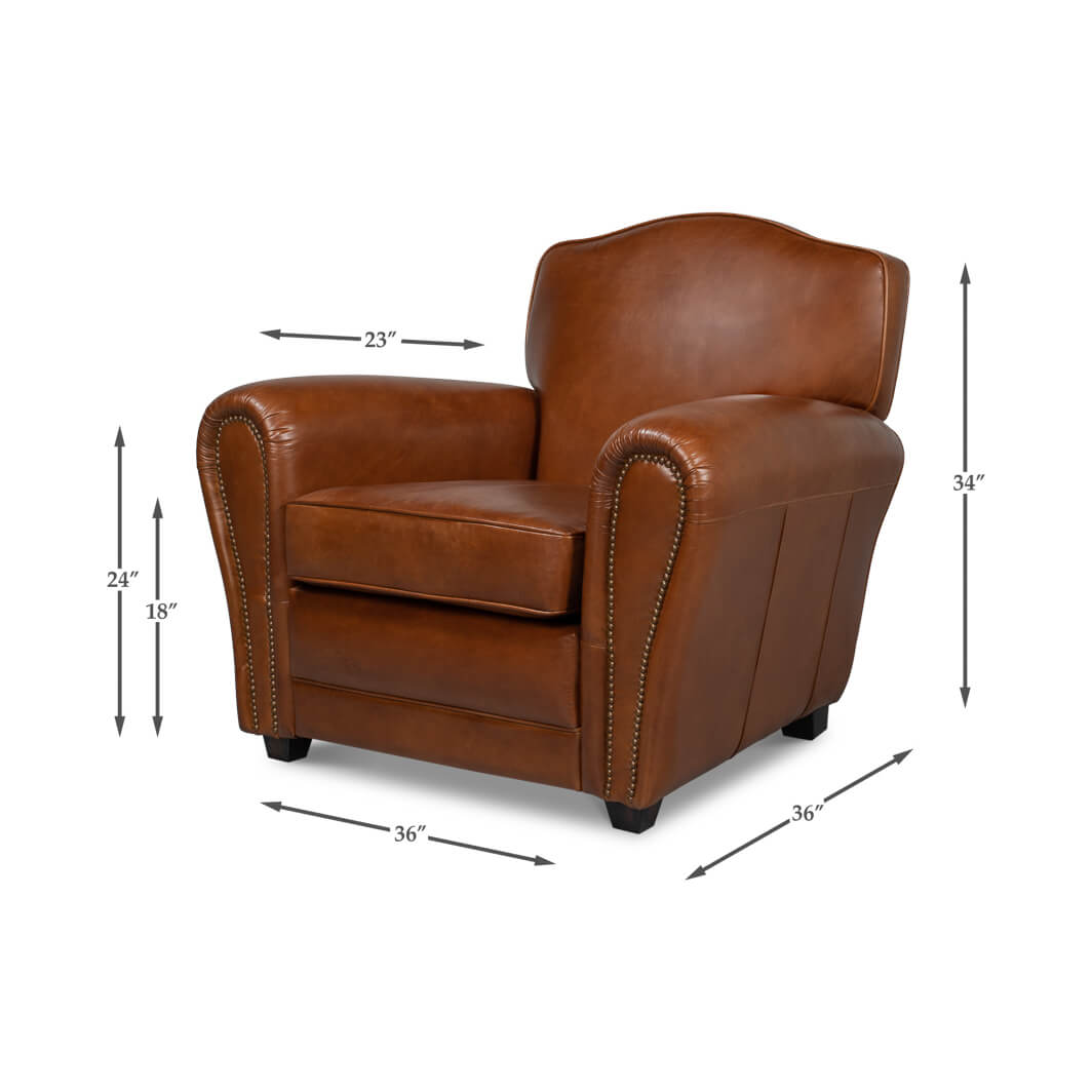 French Art Deco Style Club Chair - English Georgian America