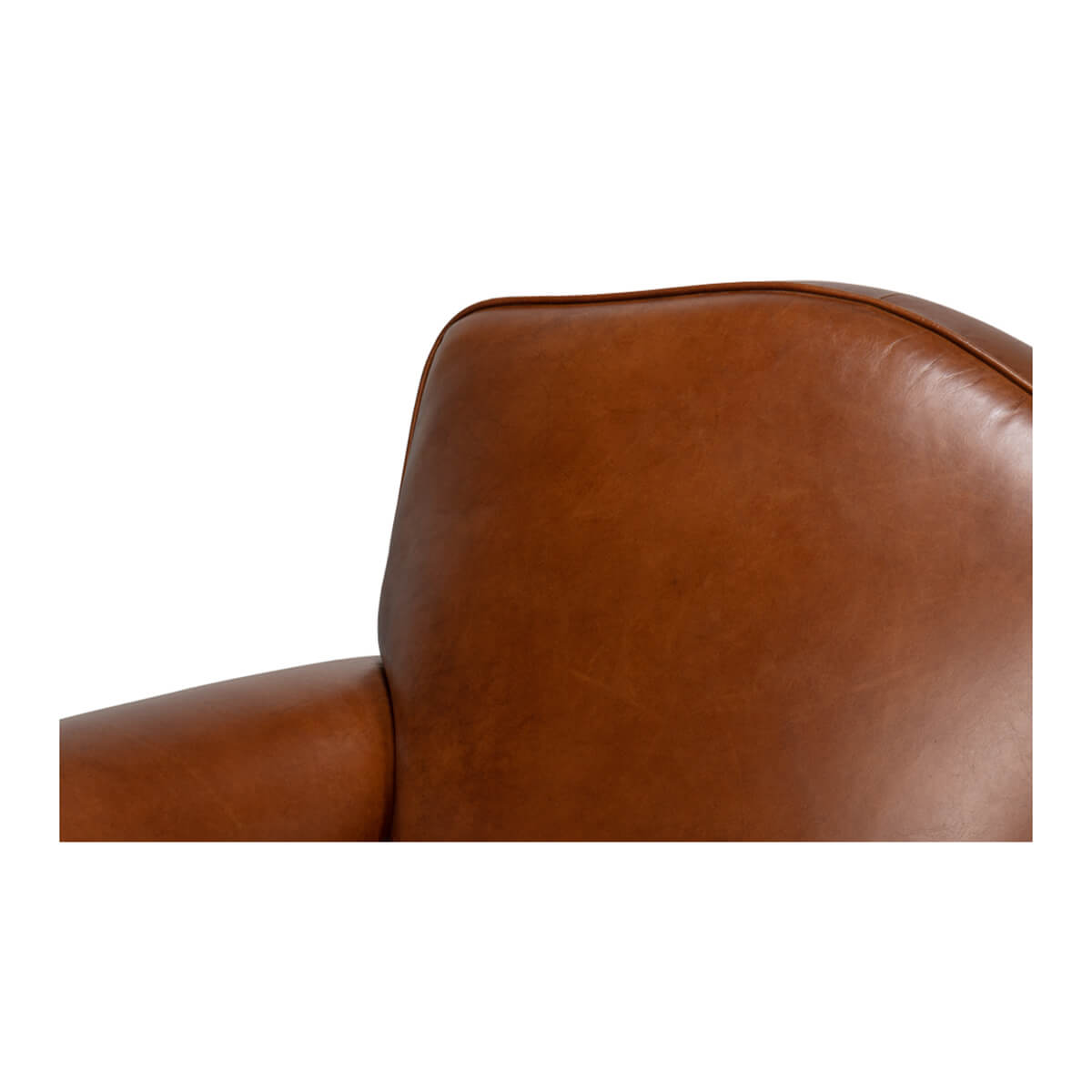 French Art Deco Style Leather Club Chair - English Georgian America