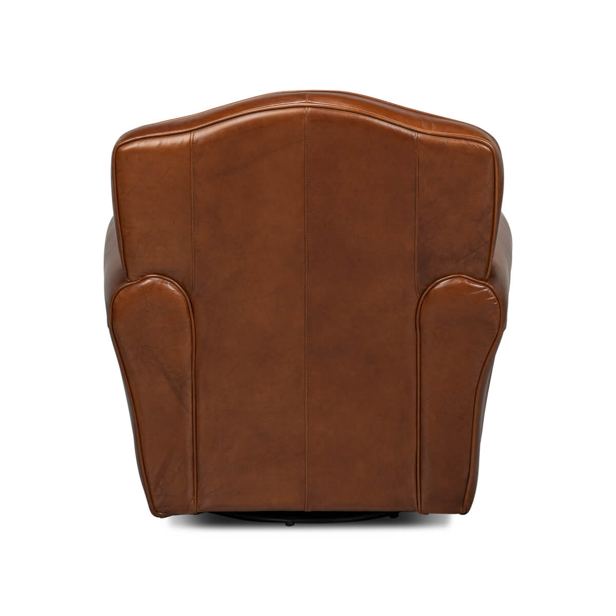 French Art Deco Style Leather Club Chair - English Georgian America
