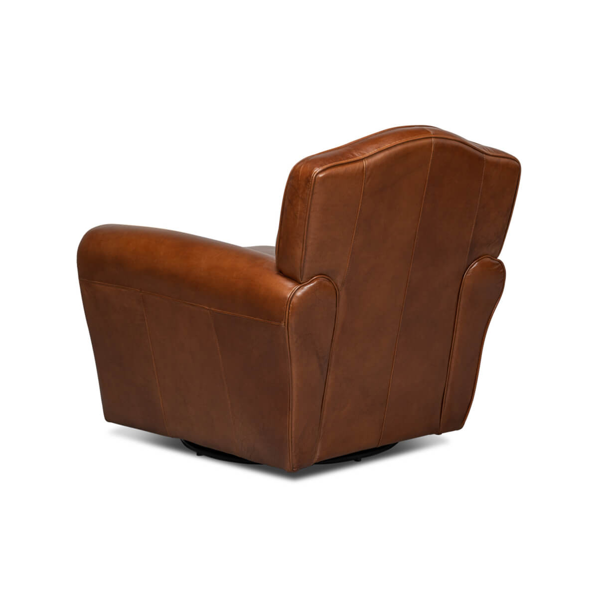 French Art Deco Style Leather Club Chair - English Georgian America