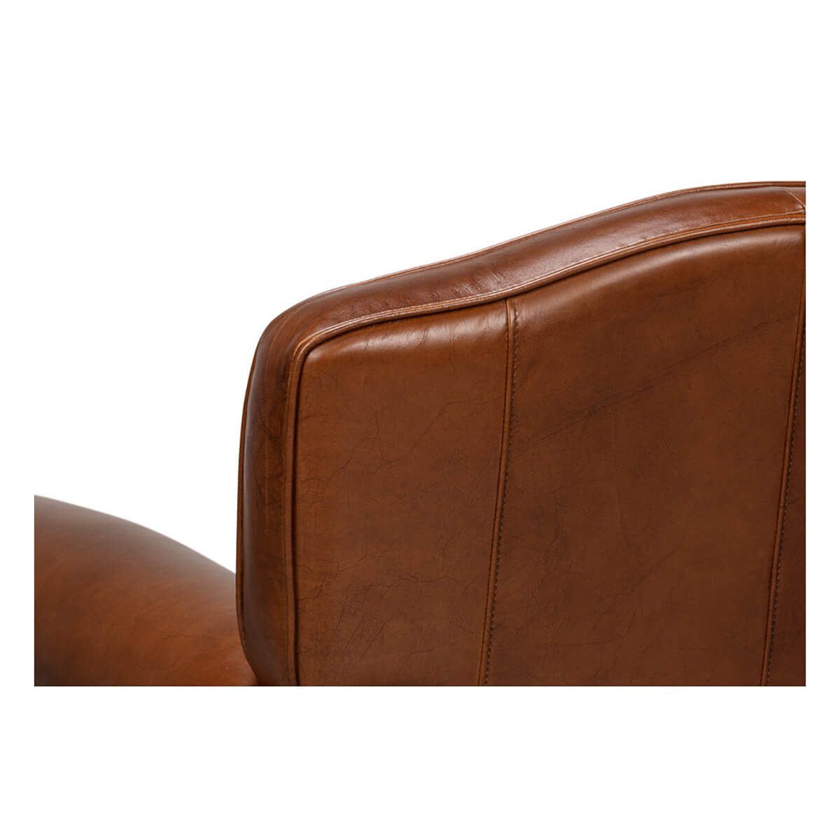 French Art Deco Style Leather Club Chair - English Georgian America